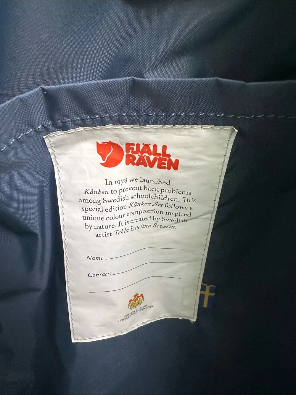 Fjällräven Kånken Art Laptop Backpack in the Coast Line-Sky 15in Water Repellent - Picture 10 of 11